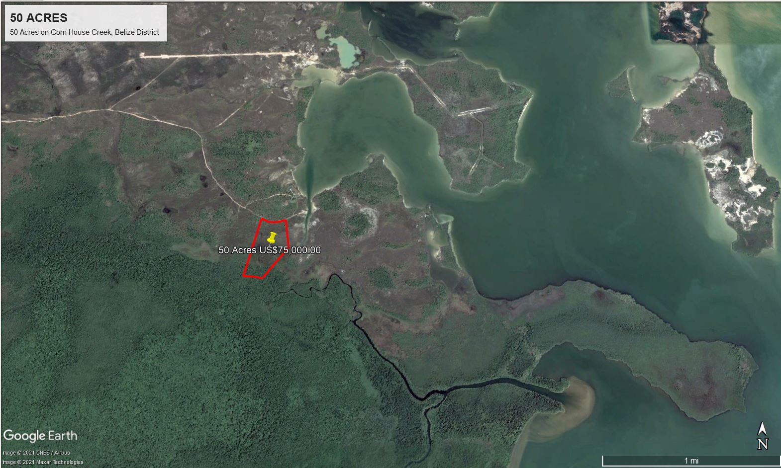 50 acres on Corn House Creek Belize District