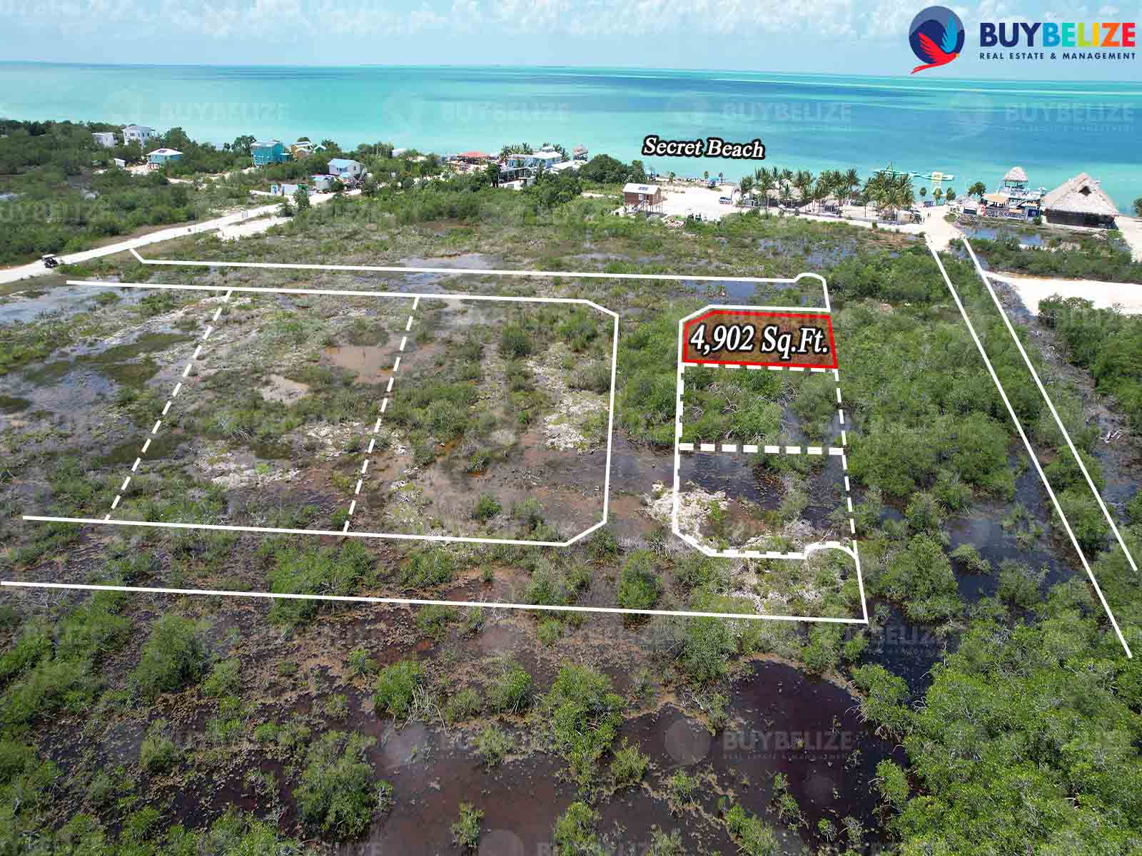 Grand Belizean Estate Corner lot for Sale, near Secret Beach, San Pedro Belize C.A