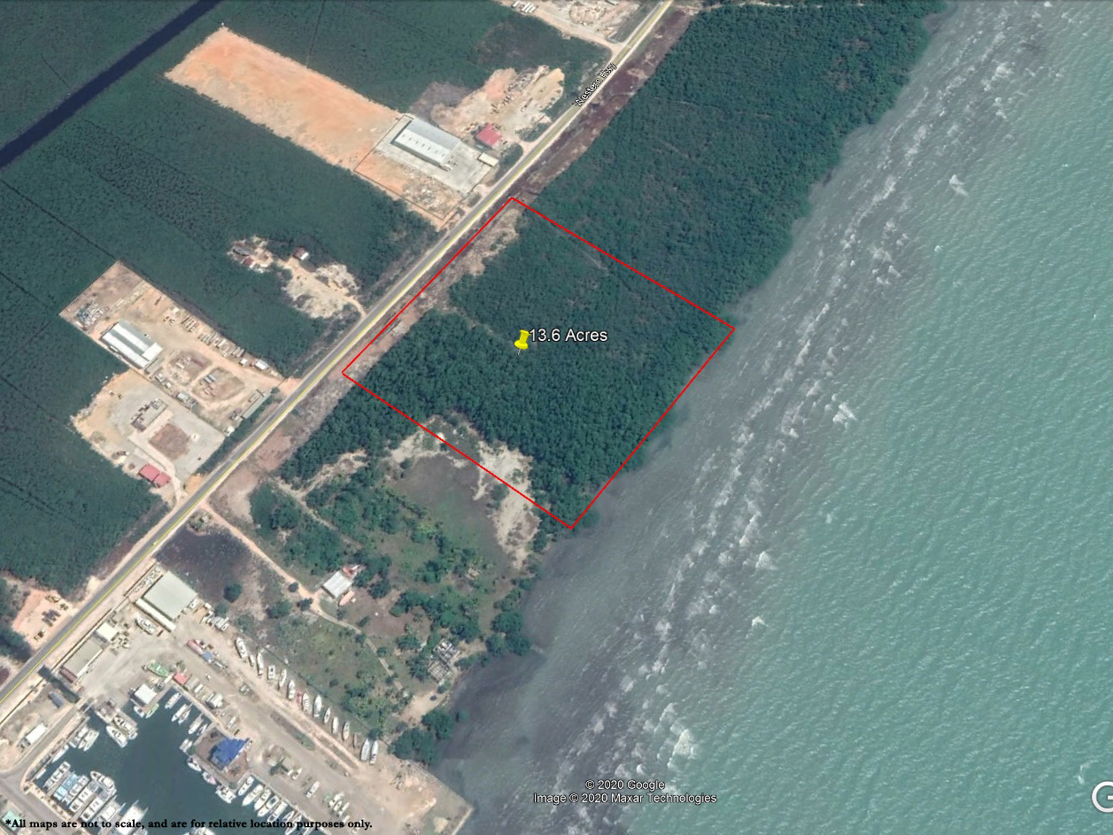 13 Acres Seafront & Highway Front Land for sale in Belize City, BelizeLand for Sale in Belize
