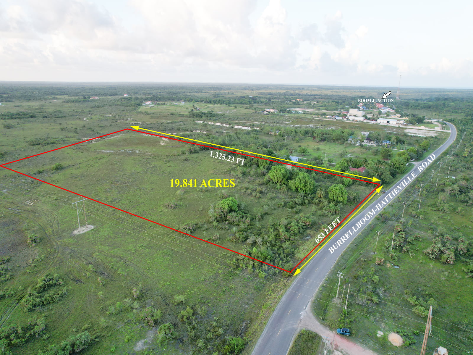 19.8 Acre land for sale on Burrell Boom Road, Belize