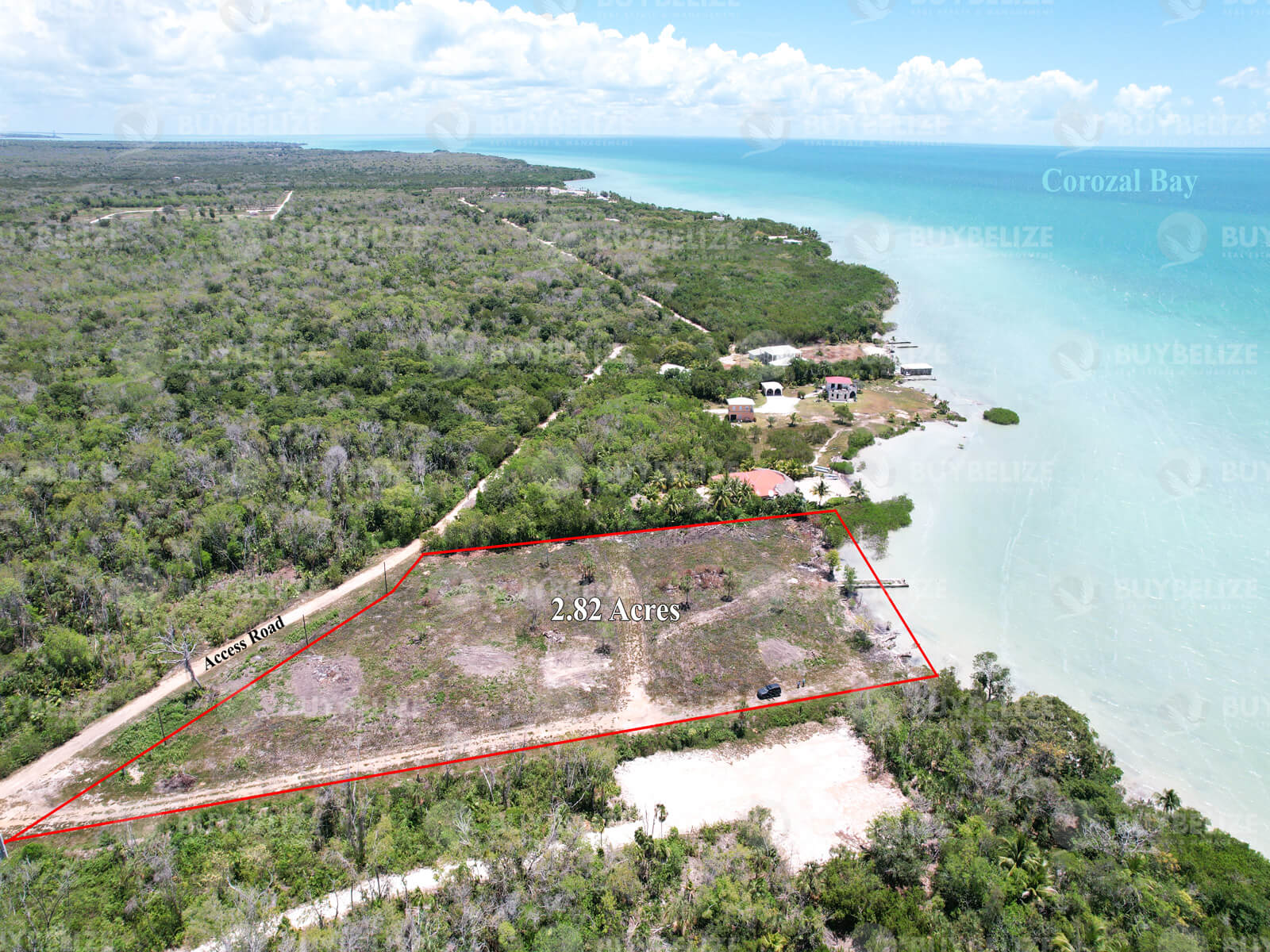 Large beautiful  residential lots with  sea front, sea view and non sea view only 1.5 miles from Corozal Town